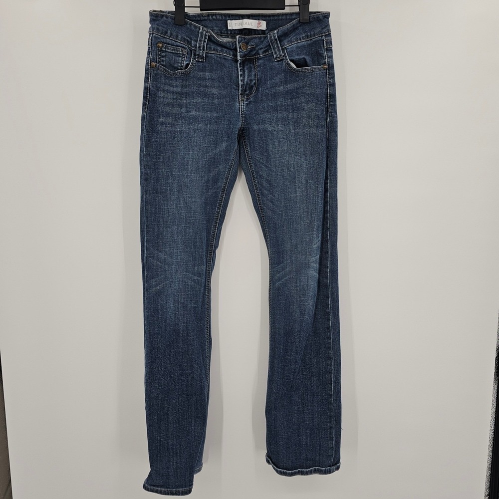 TIN HAUL CO Womens Blue Wash Bootcut Jeans Size 30/L LONG Bootcut‎ Embroidered
